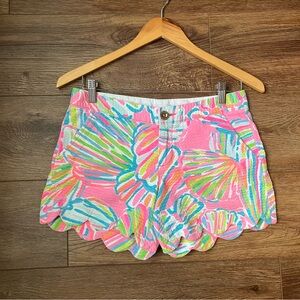 Lilly Pulitzer Pink Multicolor Scallop Hem Shorts